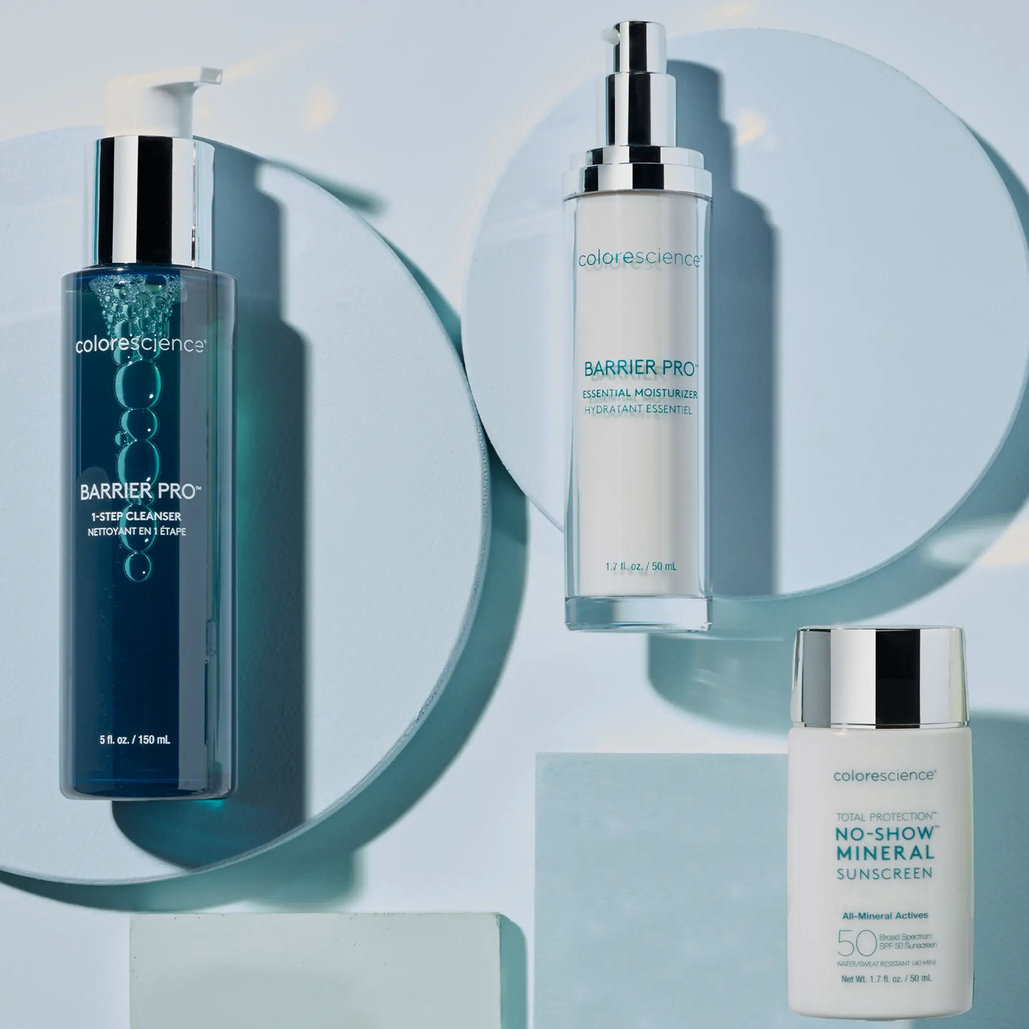 Barrier Pro™ Essential Moisturizer, Barrier Pro™ 1-Step Cleanser, No-Show SPF 50 || all