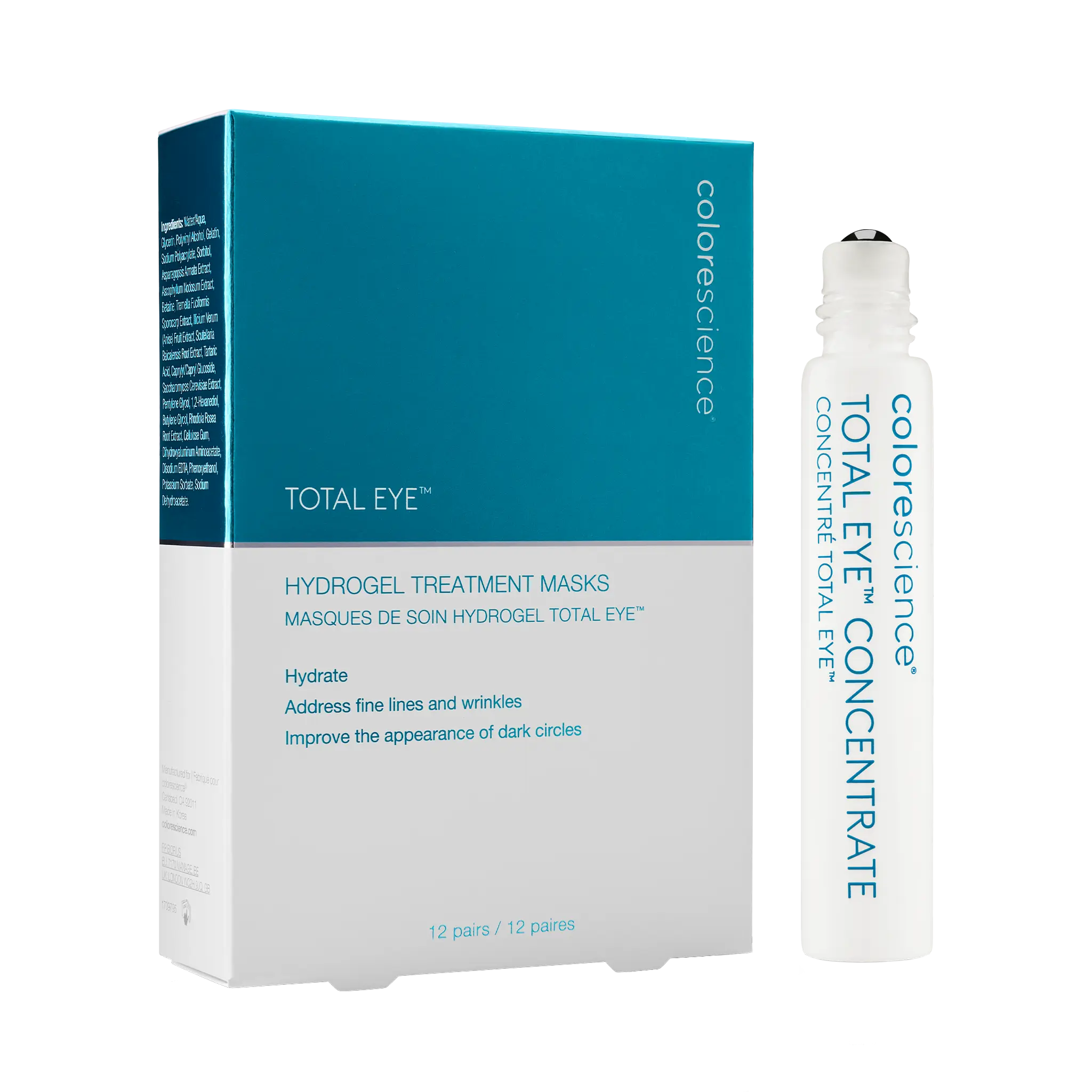 Total Eye Hydrogel Treatment Masks (in box) and Concentrate Serum (open) || all